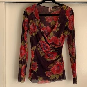 Sweet Pea XL floral surplice style top